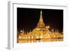 Shwedagon Pagoda at Night (Panorama), Rangon,Myanmar-lkunl-Framed Photographic Print