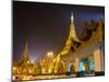 Shwedagon Pagoda at Night Yangon,Myanmar-lkunl-Mounted Photographic Print