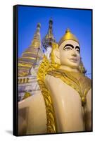 Shwedagon Pagoda in Yangon, Myanmar (Burma) Lit at Dusk-Merrill Images-Framed Stretched Canvas