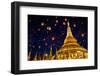 Shwedagon Pagoda with Larntern in the Sky, Yangon Myanmar-Krunja-Framed Photographic Print