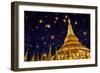 Shwedagon Pagoda with Larntern in the Sky, Yangon Myanmar-Krunja-Framed Photographic Print