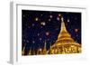 Shwedagon Pagoda with Larntern in the Sky, Yangon Myanmar-Krunja-Framed Photographic Print