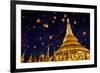 Shwedagon Pagoda with Larntern in the Sky, Yangon Myanmar-Krunja-Framed Photographic Print