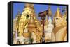 Shwedagon Pagoda, Yangon (Rangoon), Myanmar (Burma), Asia-Richard Cummins-Framed Stretched Canvas