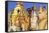 Shwedagon Pagoda, Yangon (Rangoon), Myanmar (Burma), Asia-Richard Cummins-Framed Stretched Canvas