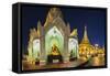 Shwedagon Paya at Dusk-Jon Hicks-Framed Stretched Canvas