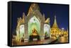 Shwedagon Paya at Dusk-Jon Hicks-Framed Stretched Canvas