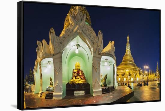 Shwedagon Paya at Dusk-Jon Hicks-Framed Stretched Canvas