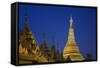 Shwedagon Paya at Night-Jon Hicks-Framed Stretched Canvas