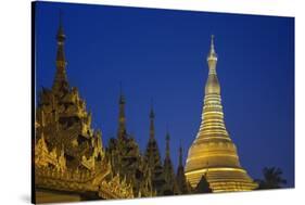 Shwedagon Paya at Night-Jon Hicks-Stretched Canvas