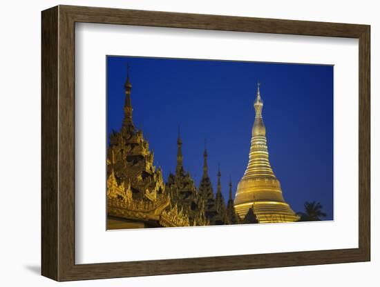 Shwedagon Paya at Night-Jon Hicks-Framed Photographic Print