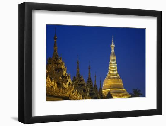 Shwedagon Paya at Night-Jon Hicks-Framed Photographic Print