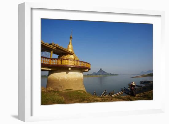 Shweyinhmyaw Pagoda and Temple, Hpa-An, Karen State, Myanmar (Burma), Asia-Tuul-Framed Photographic Print