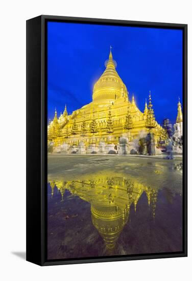 Shwezigon Paya, Bagan (Pagan), Myanmar (Burma), Asia-Christian Kober-Framed Stretched Canvas