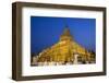 Shwezigon Paya (Pagoda) at Night, Nyaung U, Bagan (Pagan), Myanmar (Burma), Asia-Stephen Studd-Framed Photographic Print