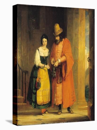 Shylock and Jessica from 'The Merchant of Venice', Act II, Scene II, 1830-Gilbert Stuart Newton-Stretched Canvas