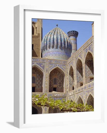 Shyr-Dor Madrasah (Madressa) 1636, Registan Square, Samarkand, Uzbekistan, Asia-Christopher Rennie-Framed Photographic Print