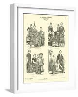 Siamese and Burmese Costumes, 1886-null-Framed Giclee Print