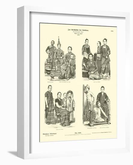 Siamese and Burmese Costumes, 1886-null-Framed Giclee Print