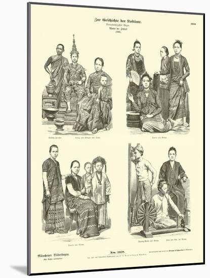 Siamese and Burmese Costumes, 1886-null-Mounted Giclee Print