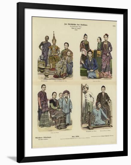 Siamese and Burmese Costumes, 1886-null-Framed Giclee Print