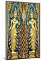 Siamese Art Texture Carved on the Temple Door in Shape of Angel in Buddhism Believe.-Narinthorn Nopjinda-Mounted Photographic Print