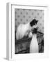 Siamese Cat Gets Cream-null-Framed Photographic Print