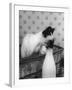 Siamese Cat Gets Cream-null-Framed Photographic Print