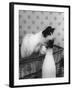 Siamese Cat Gets Cream-null-Framed Photographic Print