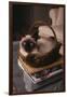 Siamese Cat Sitting in Basket on Coffee Table-DLILLC-Framed Premium Photographic Print