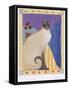 Siamese Cat with Flowers-Heather Ramsey-Framed Stretched Canvas