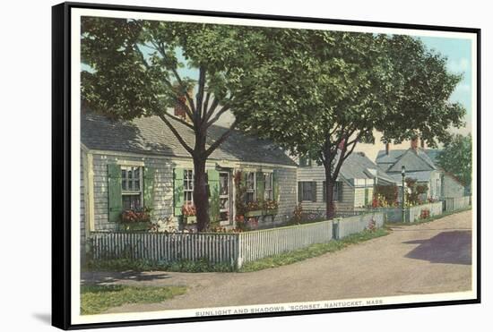 Siasconset, Street in Nantucket, Massachusetts-null-Framed Stretched Canvas