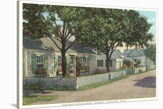 Siasconset, Street in Nantucket, Massachusetts-null-Stretched Canvas