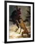 Siberian Tiger Attacking a Cossack-null-Framed Giclee Print