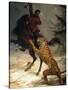 Siberian Tiger Attacking a Cossack-null-Stretched Canvas