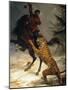 Siberian Tiger Attacking a Cossack-null-Mounted Giclee Print