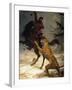 Siberian Tiger Attacking a Cossack-null-Framed Giclee Print