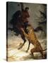 Siberian Tiger Attacking a Cossack-null-Stretched Canvas