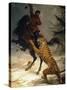 Siberian Tiger Attacking a Cossack-null-Stretched Canvas