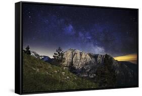 Sibillini National Park at Night, Marche, Italy.-ClickAlps-Framed Stretched Canvas