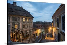 Sibiu, a 12th Century Saxon City at Night, Transylvania, Romania, Europe-Matthew Williams-Ellis-Stretched Canvas