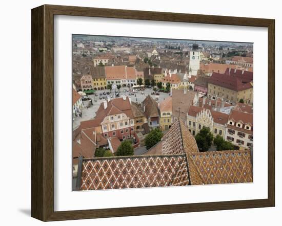 Sibiu from the Evangelical Cathedral, Sibiu, Transylvania, Romania, Europe-Gary Cook-Framed Photographic Print