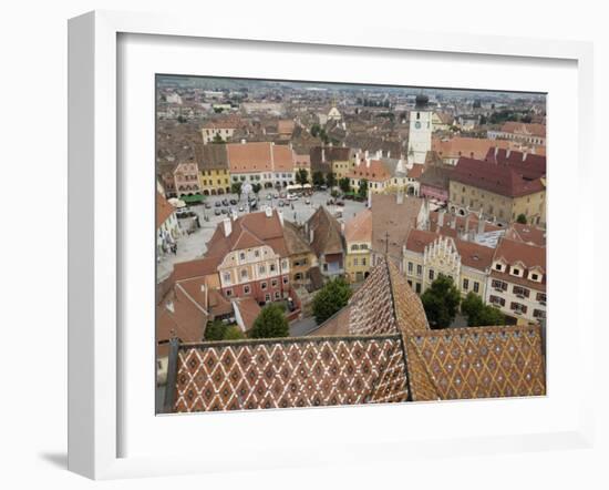 Sibiu from the Evangelical Cathedral, Sibiu, Transylvania, Romania, Europe-Gary Cook-Framed Photographic Print