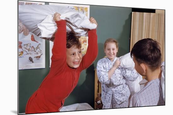 Siblings Having Pillow Fight-William P. Gottlieb-Mounted Photographic Print