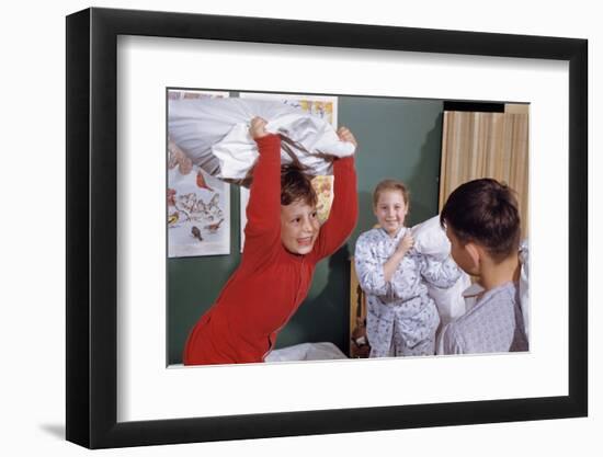 Siblings Having Pillow Fight-William P. Gottlieb-Framed Photographic Print