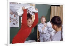 Siblings Having Pillow Fight-William P. Gottlieb-Framed Photographic Print