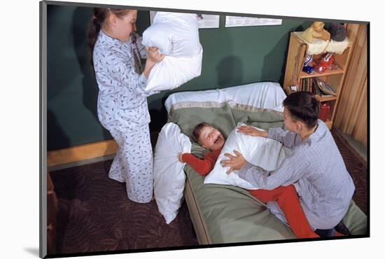 Siblings Having Pillow Fight-William P. Gottlieb-Mounted Photographic Print