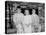 Siblings Pose on the Hearth in Pajamas, Ca. 1970-null-Stretched Canvas