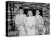 Siblings Pose on the Hearth in Pajamas, Ca. 1970-null-Stretched Canvas