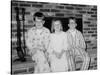 Siblings Pose on the Hearth in Pajamas, Ca. 1970-null-Stretched Canvas